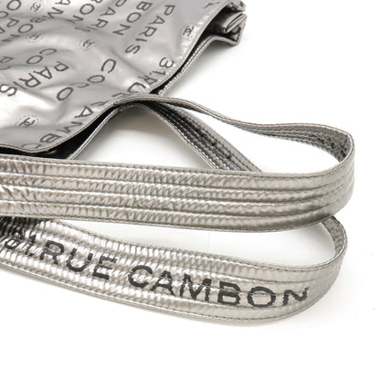 Chanel Nylon Logo Tote Bag Silver A46113