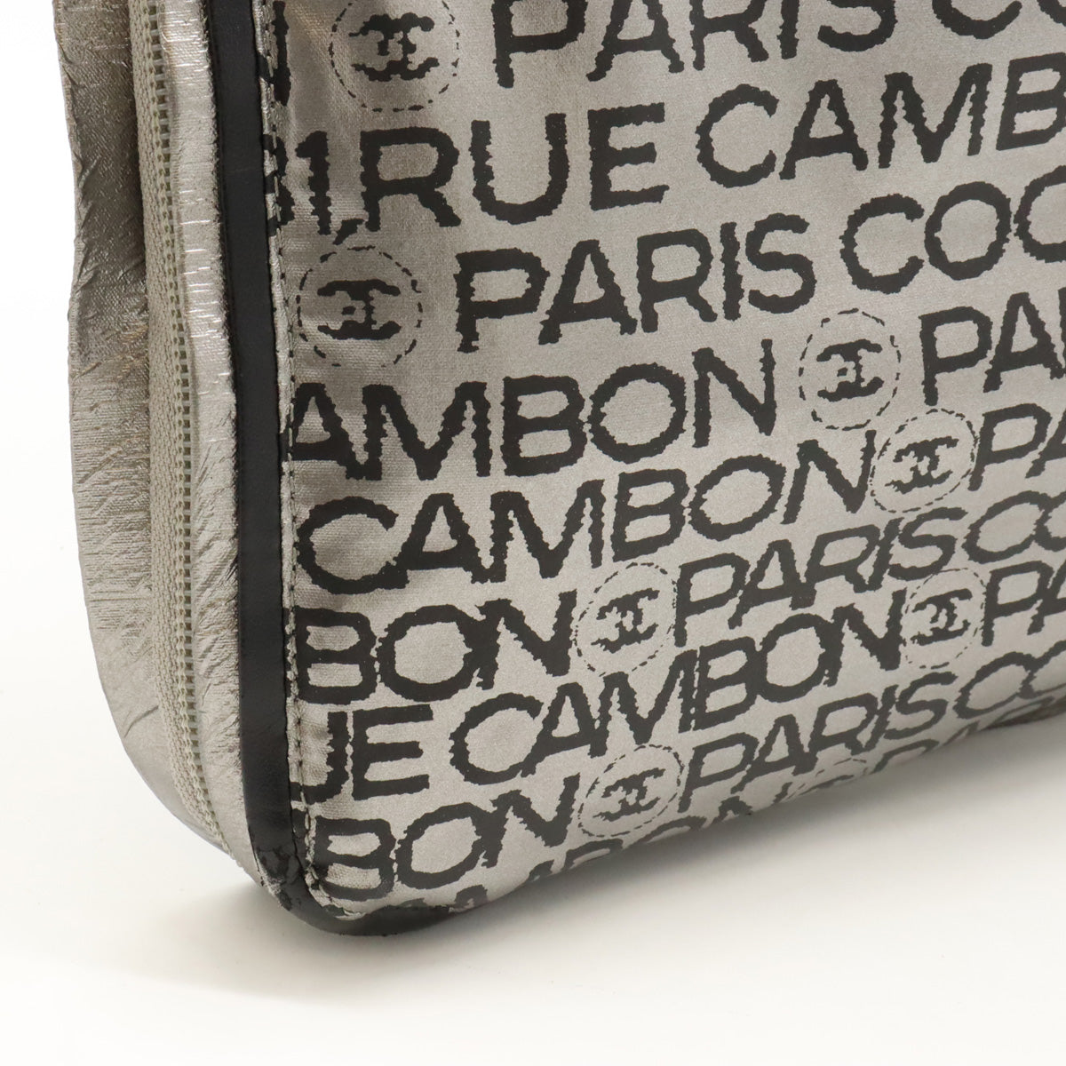 Chanel Nylon Logo Tote Bag Silver A46113