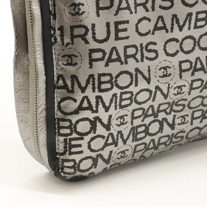 Chanel Nylon Logo Tote Bag Silver A46113