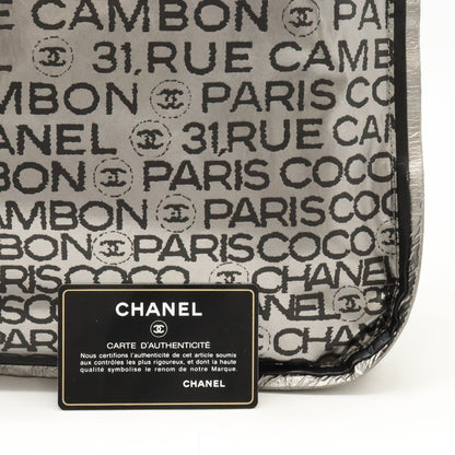Chanel Nylon Logo Tote Bag Silver A46113