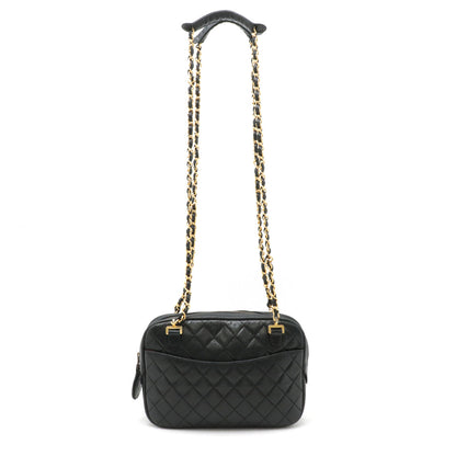 Chanel Leather Matelasse Chain Shoulder Bag Black in New Condition