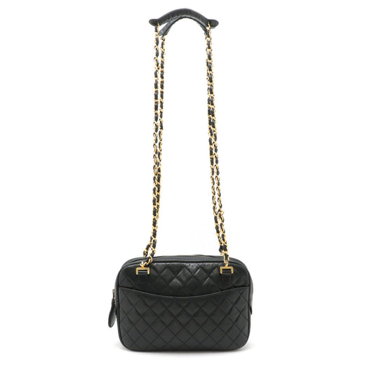Chanel Leather Matelasse Chain Shoulder Bag Black in New Condition
