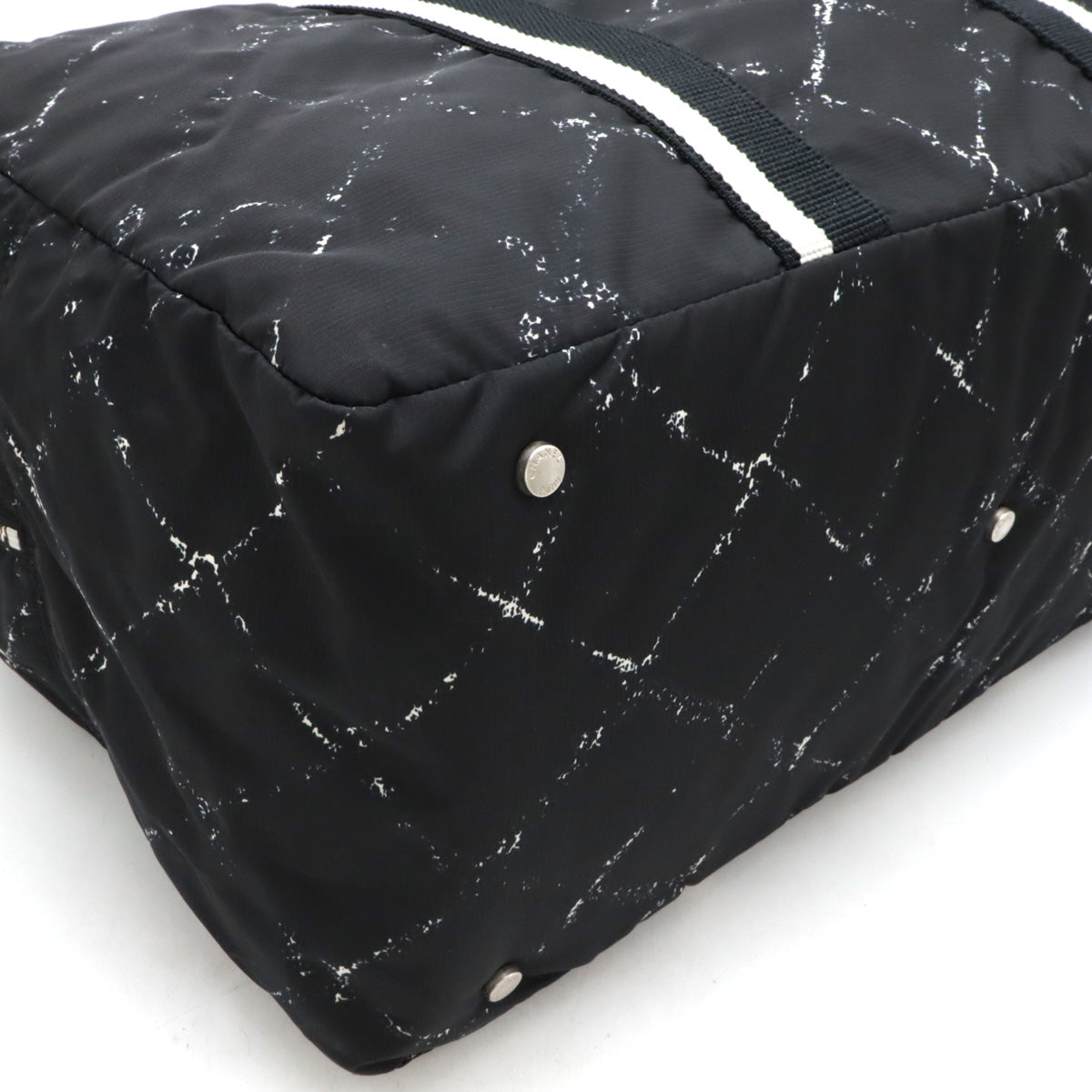 Chanel Nylon Travel Line Boston Bag Black Red