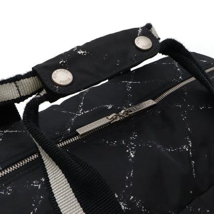 Chanel Nylon Travel Line Boston Bag Black Red