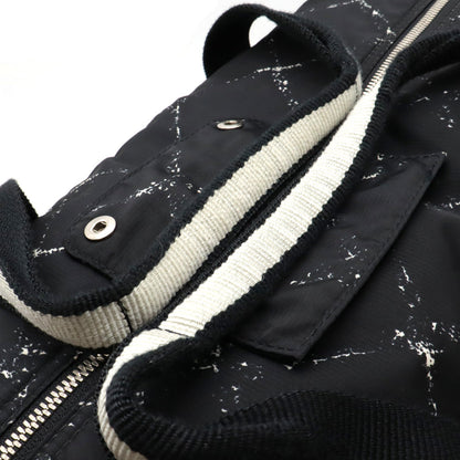 Chanel Nylon Travel Line Boston Bag Black Red