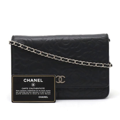 Chanel Camellia Lambskin Chain Wallet Shoulder Bag A47421