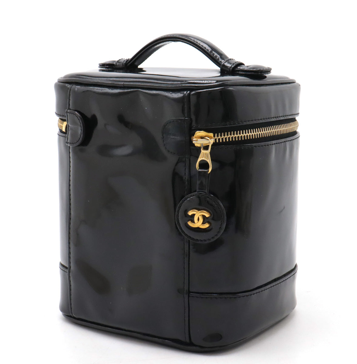 Chanel Vanity Bag Patent Leather Black