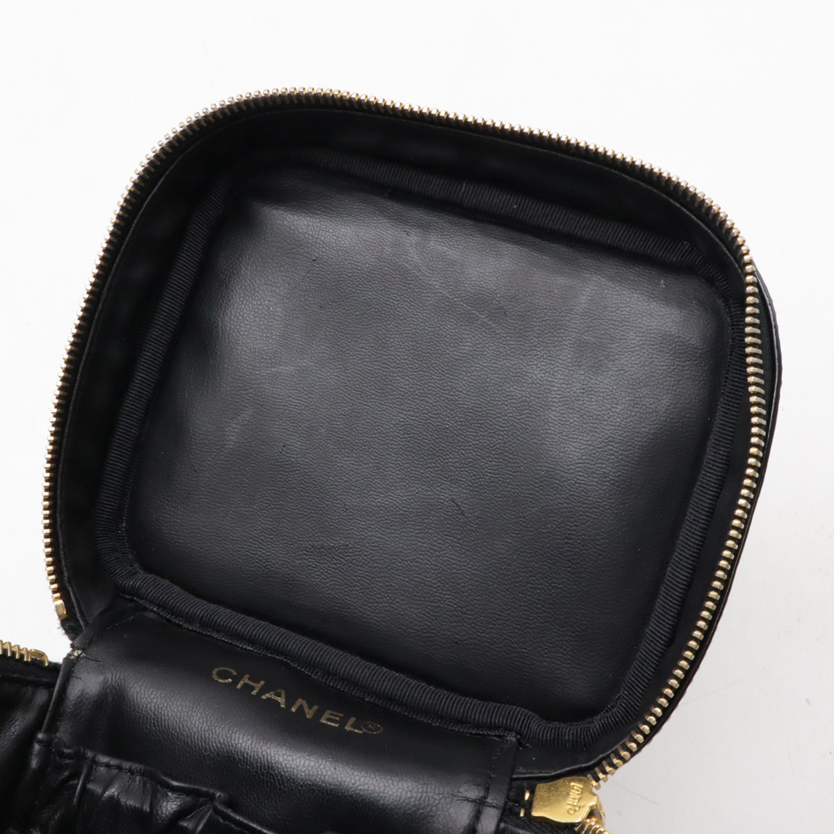 Chanel Vanity Bag Patent Leather Black