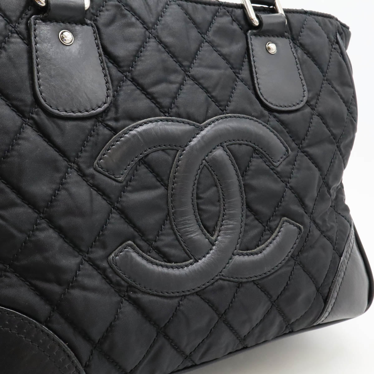 Chanel Nylon Leather Matelasse Tote Bag A33100