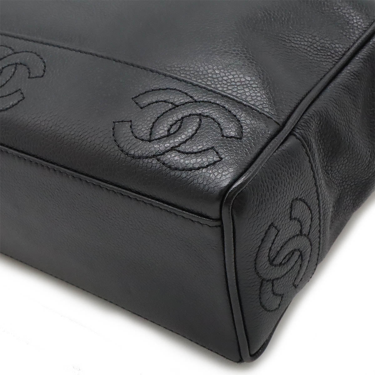 Chanel Caviar Leather Triple Coco Chain Shoulder Bag