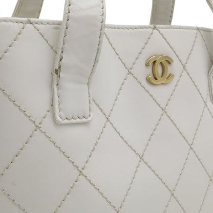 Chanel Wild Stitch Coco Mark Leather Tote Bag