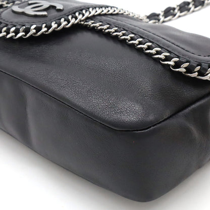 Chanel Leather Coco Mark W Chain Shoulder Bag
