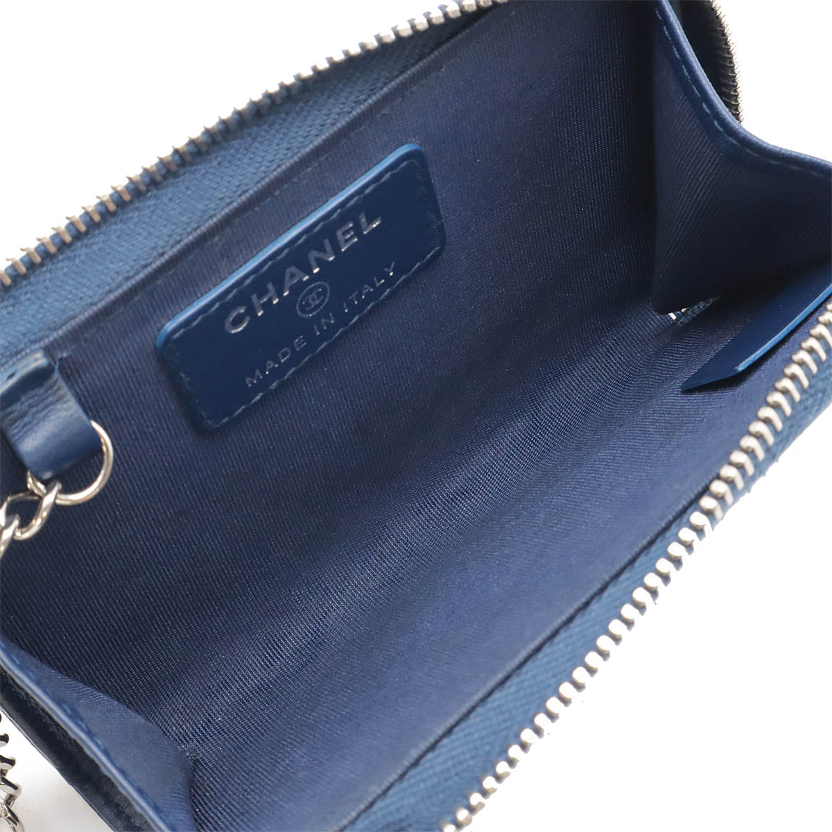 Chanel Caviar Skin Coin Case Blue