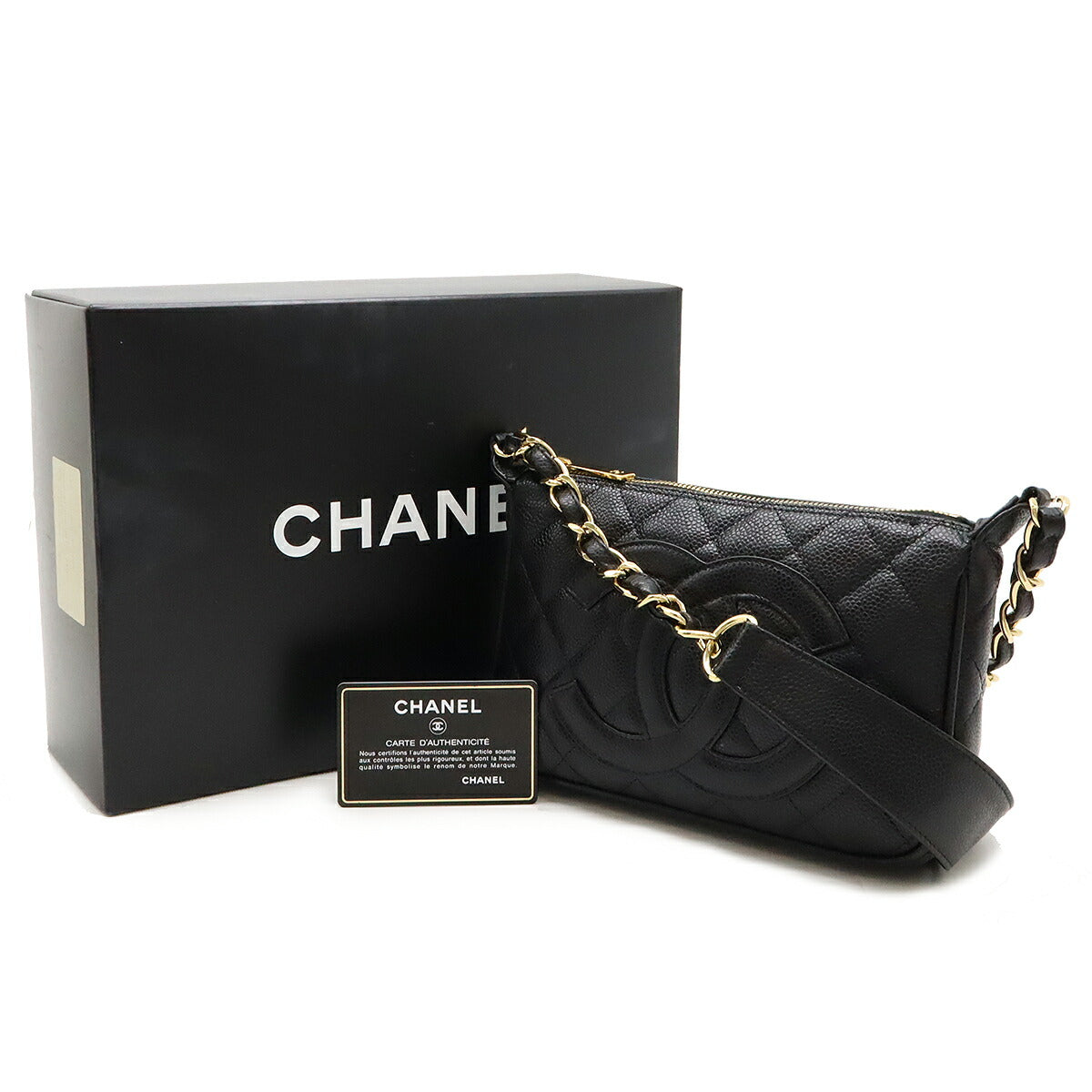 Chanel Caviar Matelasse Chain Shoulder Bag A22476