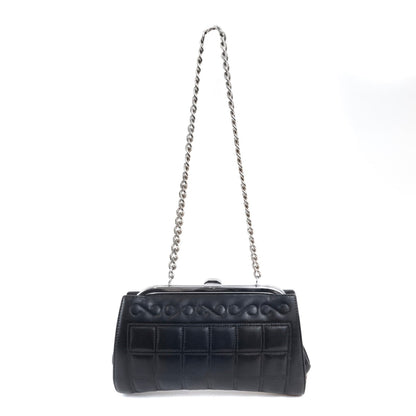 Chanel Navy Mademoiselle Stitch Kiss Lock Clutch