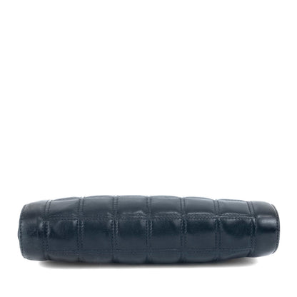 Chanel Navy Mademoiselle Stitch Kiss Lock Clutch