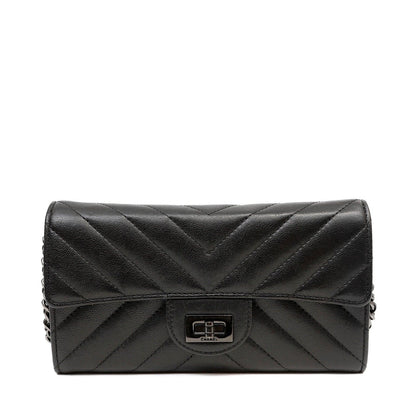 Chanel So Black Lambskin Chevron WOC