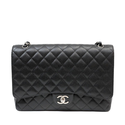 Chanel Black Caviar Double Flap Maxi w/ Gold Hardware