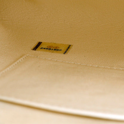 Chanel White Caviar Coco Bag w/ Lizard Skin Handle & Gold Hardware