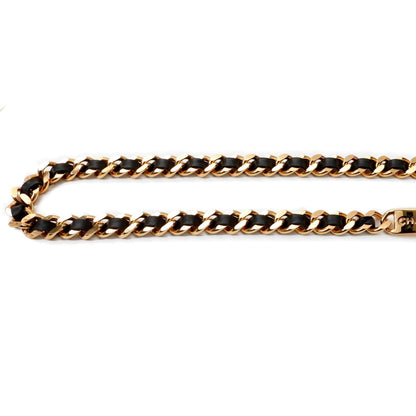 Chanel Black Leather and Chain CC Coin Belt