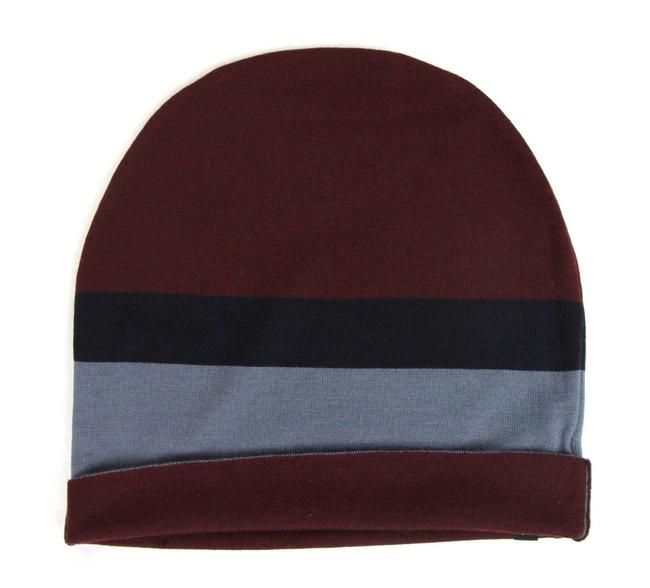Gucci  GG Logo Striped Beanie Burgundy Blue Black
