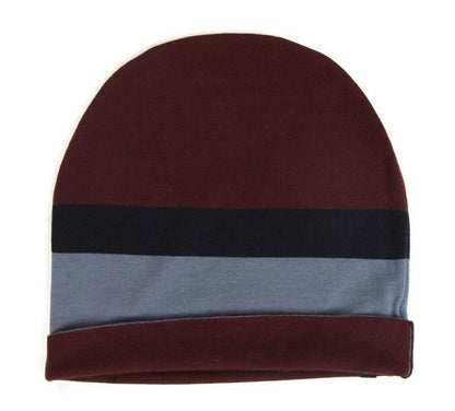 Gucci  GG Logo Striped Beanie Burgundy Blue Black