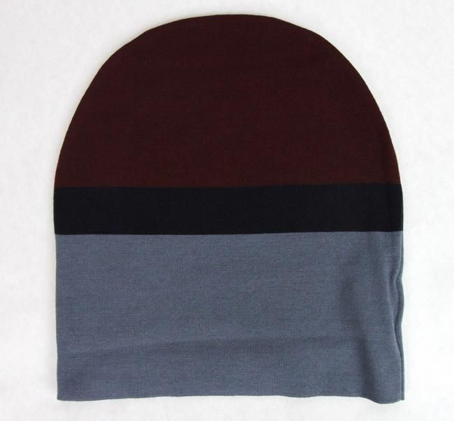 Gucci  GG Logo Striped Beanie Burgundy Blue Black