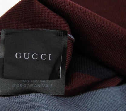 Gucci  GG Logo Striped Beanie Burgundy Blue Black
