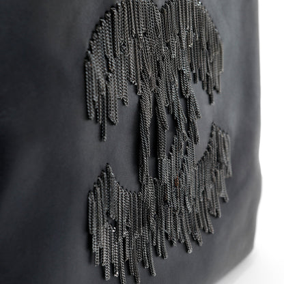 Chanel Black Lambskin Grand Cabernet Tote with Dripping Chains