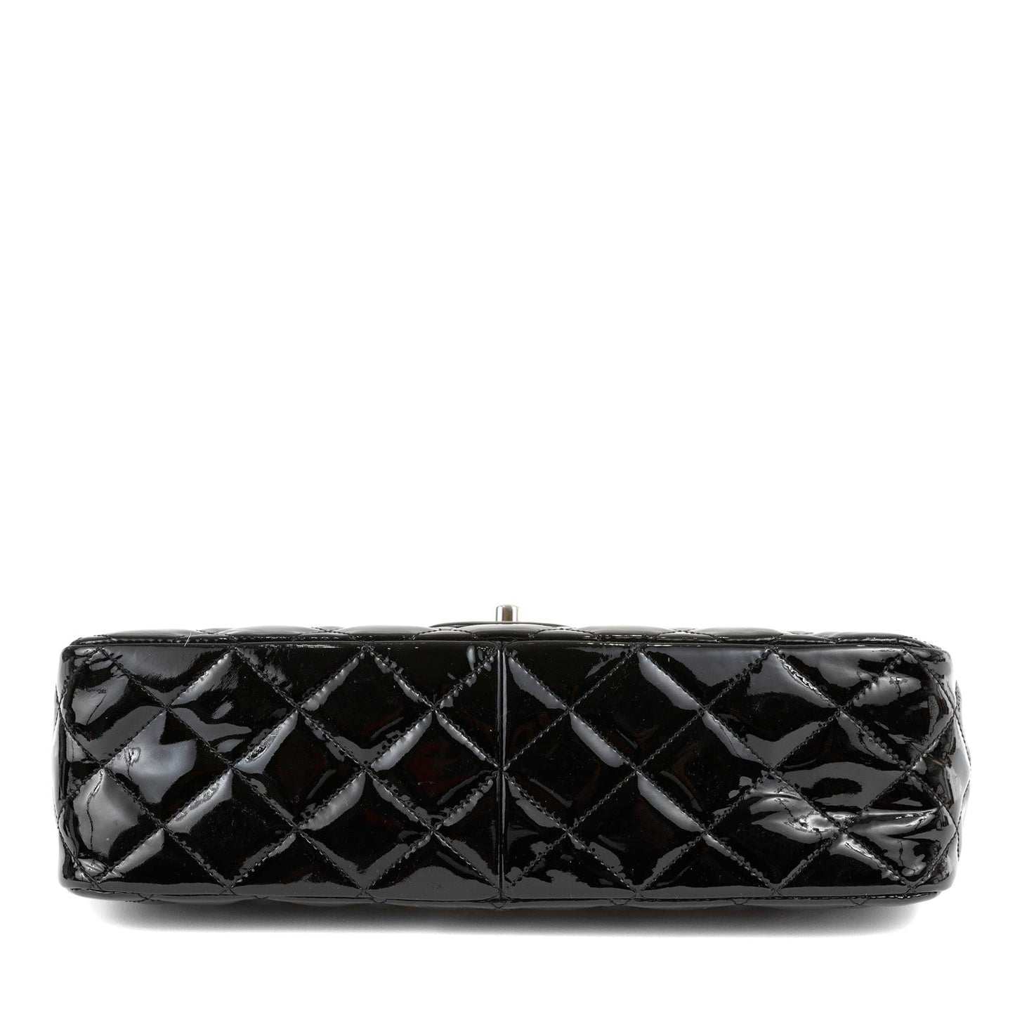 Chanel  Black Patent Leather Jumbo Classic with Silver Hardware