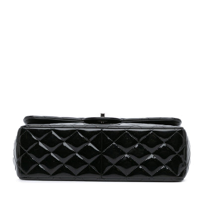 Black Chanel Jumbo Classic Patent Double Flap Shoulder Bag