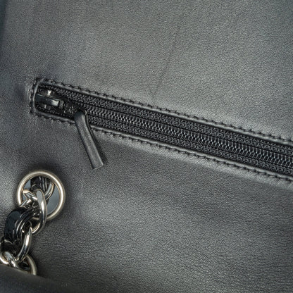 Black Chanel Jumbo Classic Patent Double Flap Shoulder Bag