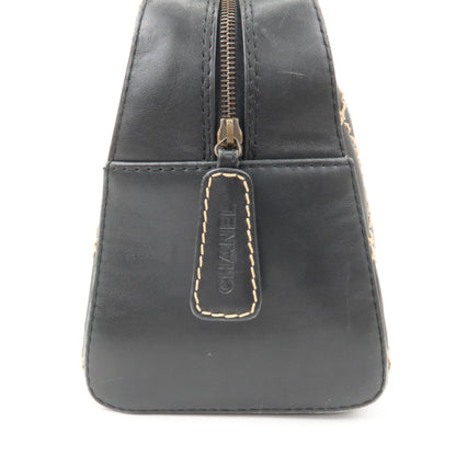 CHANEL Wild Stitch Leather Hand Bag Black A14692
