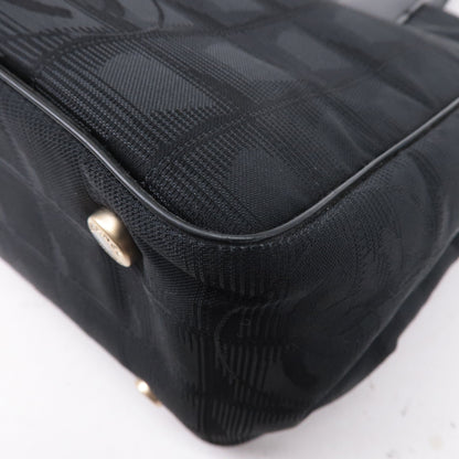 CHANEL New Travel Line Nylon Jacquard PM Tote Bag Black A20457