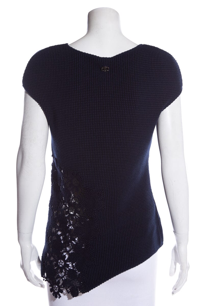 Chanel Navy & Black Lace Top SZ 42