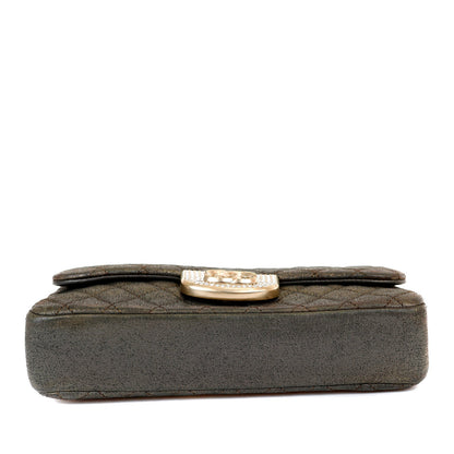 Chanel Metallic Black and Gold Crystal Flap Bag