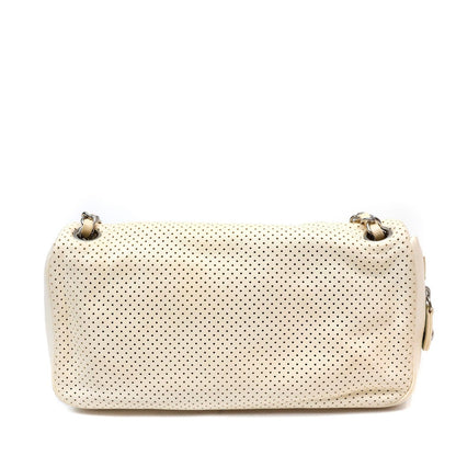 Chanel Pale Yellow Perforated Leather Baseball Spirit Bag
