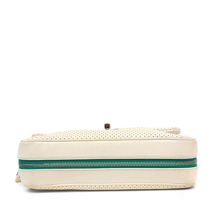 Chanel Pale Yellow Perforated Leather Baseball Spirit Bag