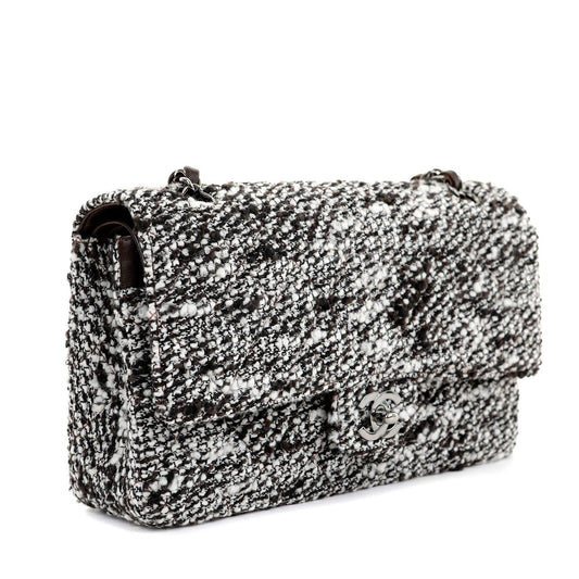 Chanel Coffee Tweed Runway Medium Classic w/ Silver Hardware