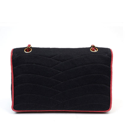 Chanel Vintage COCO Chanel Navy/Pink Cloth w/ Gold Hardware