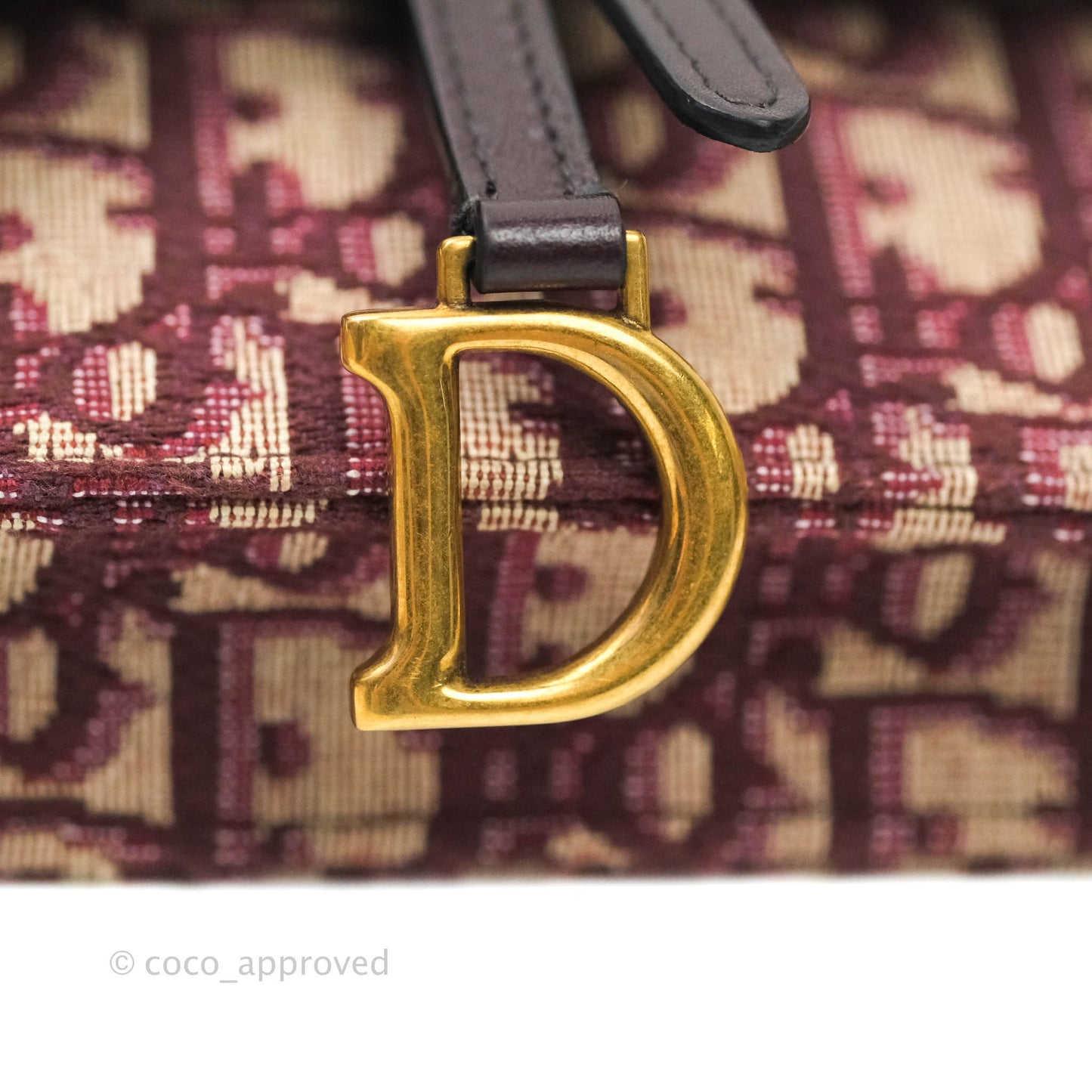 Dior Saddle Belt Pouch Burgundy Dior Oblique Jacquard
