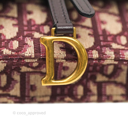 Dior Saddle Belt Pouch Burgundy Dior Oblique Jacquard