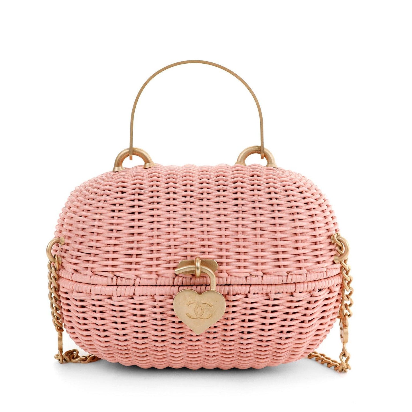Chanel Oval Pink Basket w/ Gold Hardware Runway