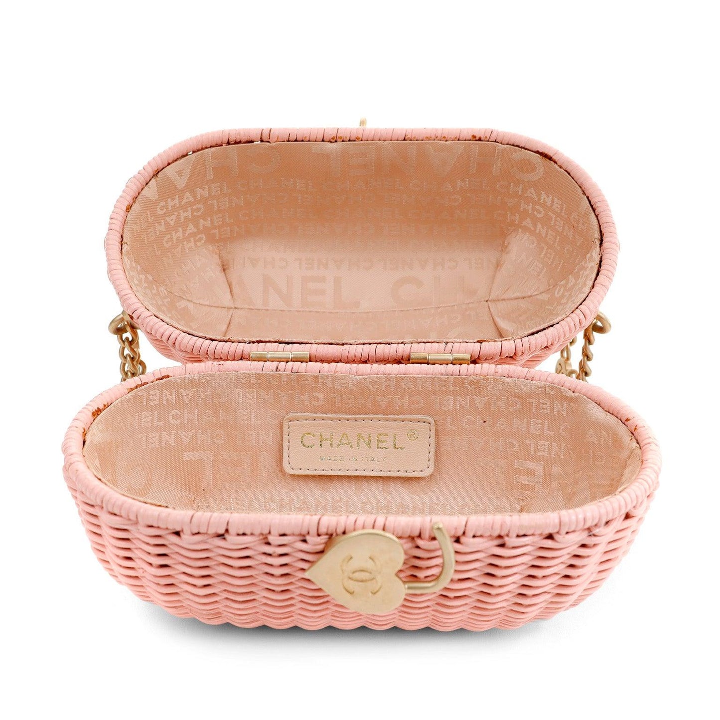 Chanel Oval Pink Basket w/ Gold Hardware Runway