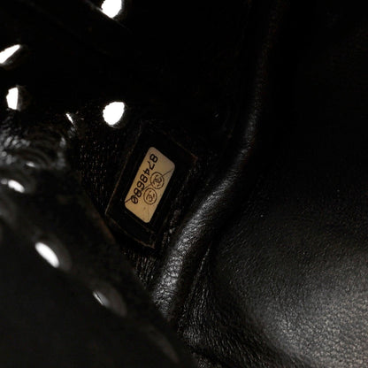 Chanel Black Patent Leather Perforated CC Tote