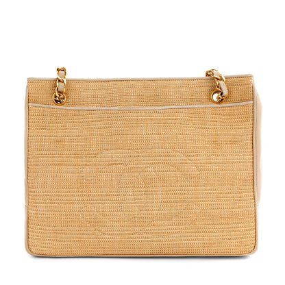 Chanel Vintage Raffia CC Tote