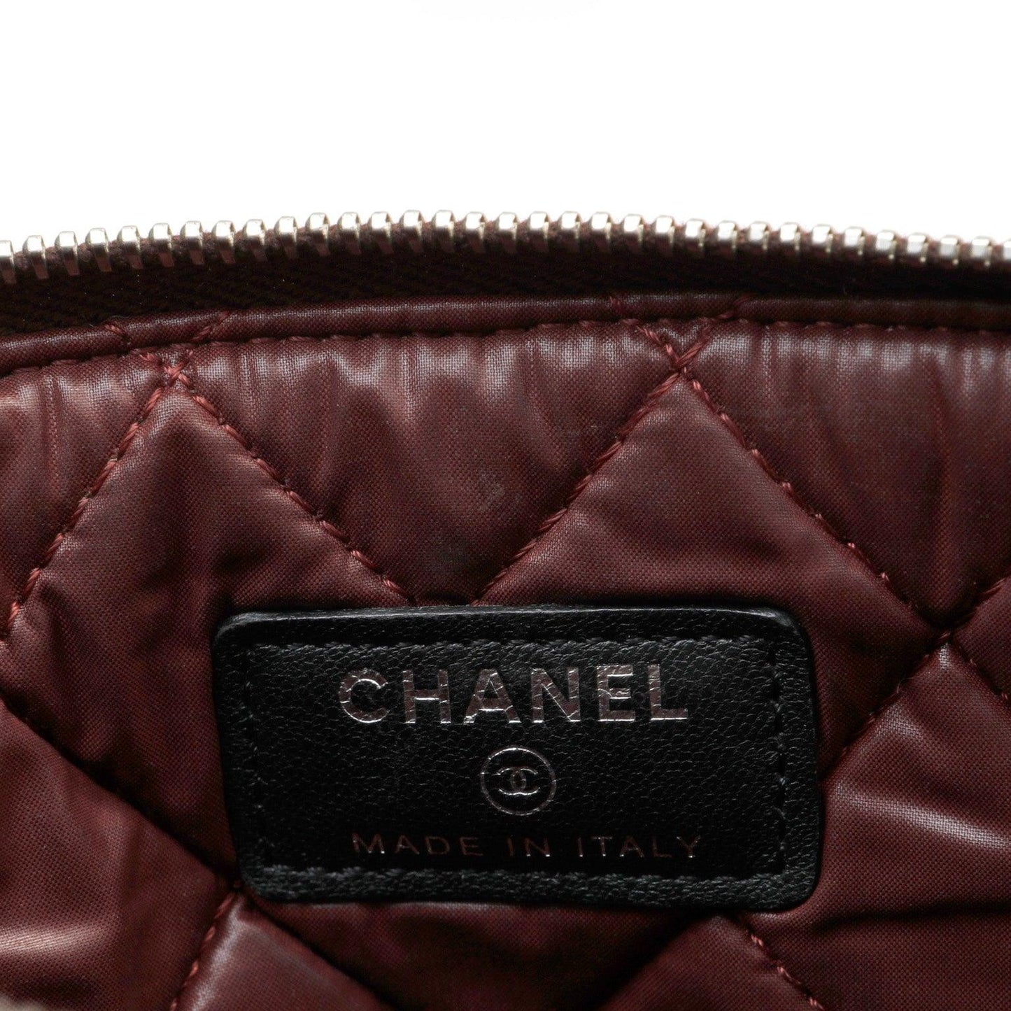 Chanel Small Black Quilted Lambskin Classic O-Case w/ Silver Hardware