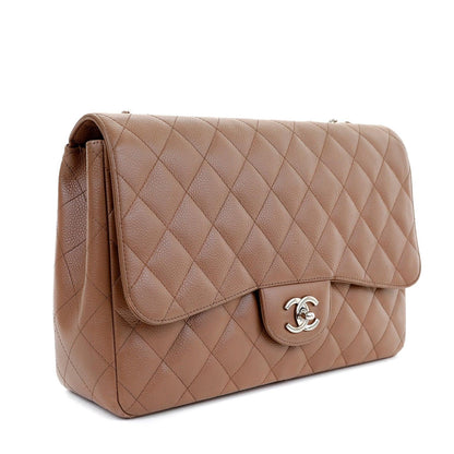 Chanel Caramel Caviar Jumbo Classic w/ Silver Hardware