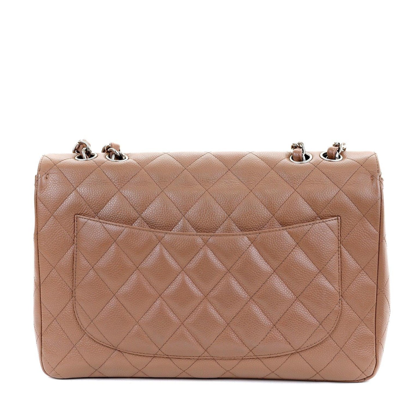 Chanel Caramel Caviar Jumbo Classic w/ Silver Hardware