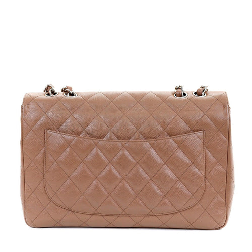 Chanel Caramel Caviar Jumbo Classic w/ Silver Hardware